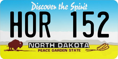 ND license plate HOR152