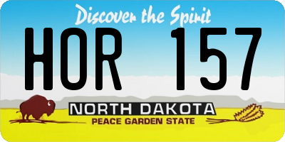 ND license plate HOR157