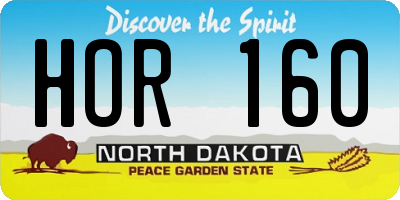 ND license plate HOR160