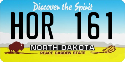 ND license plate HOR161