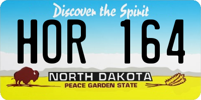 ND license plate HOR164