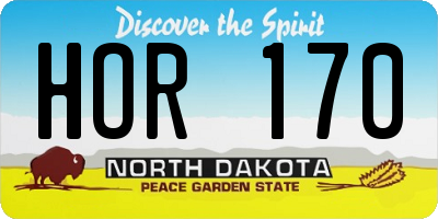 ND license plate HOR170