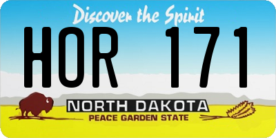 ND license plate HOR171