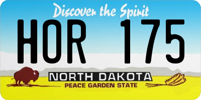 ND license plate HOR175