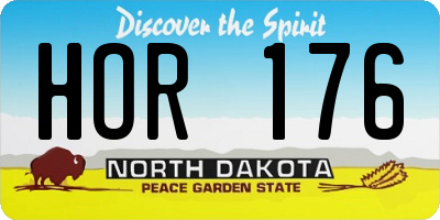 ND license plate HOR176