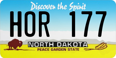 ND license plate HOR177