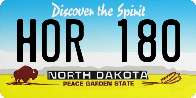 ND license plate HOR180