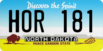 ND license plate HOR181