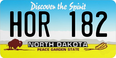 ND license plate HOR182