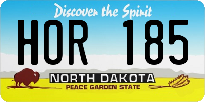 ND license plate HOR185