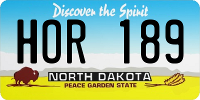 ND license plate HOR189