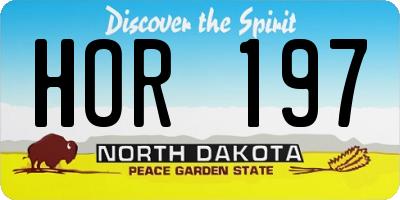 ND license plate HOR197