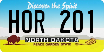 ND license plate HOR201