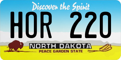 ND license plate HOR220