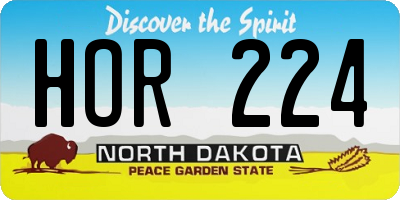 ND license plate HOR224