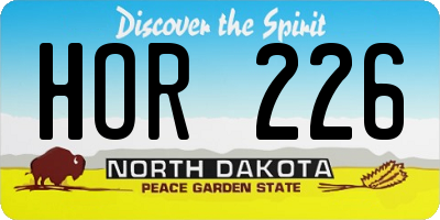 ND license plate HOR226