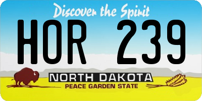 ND license plate HOR239
