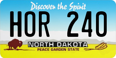 ND license plate HOR240
