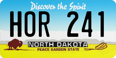 ND license plate HOR241