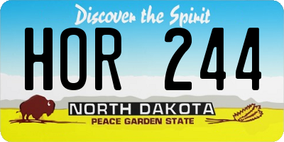 ND license plate HOR244