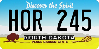 ND license plate HOR245