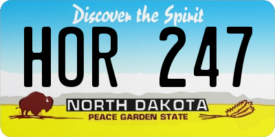 ND license plate HOR247