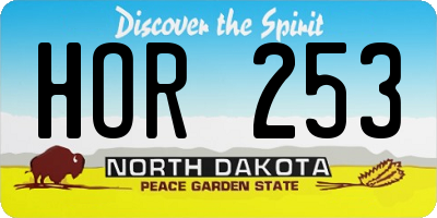 ND license plate HOR253