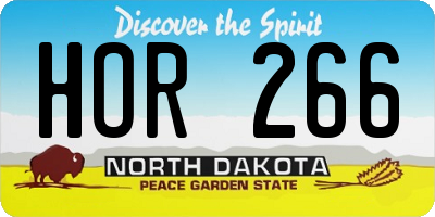 ND license plate HOR266