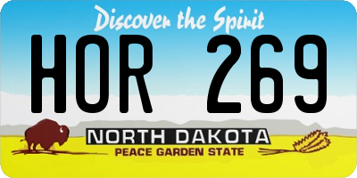 ND license plate HOR269