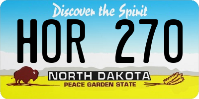 ND license plate HOR270