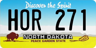 ND license plate HOR271
