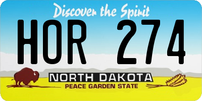 ND license plate HOR274