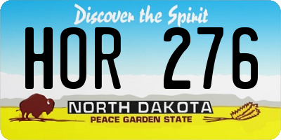 ND license plate HOR276