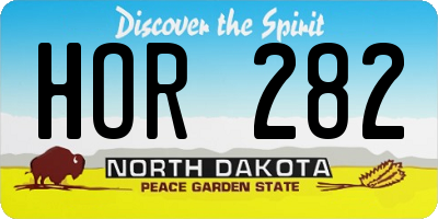 ND license plate HOR282