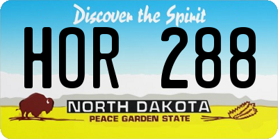 ND license plate HOR288