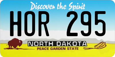 ND license plate HOR295