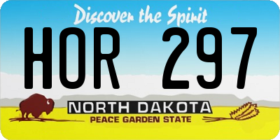 ND license plate HOR297