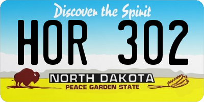 ND license plate HOR302