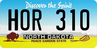 ND license plate HOR310