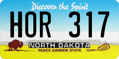 ND license plate HOR317