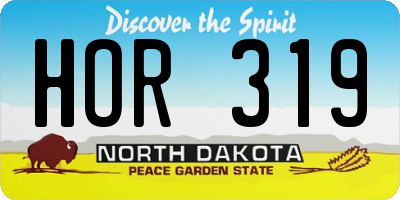 ND license plate HOR319