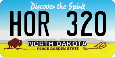 ND license plate HOR320