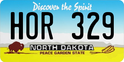 ND license plate HOR329