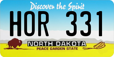 ND license plate HOR331