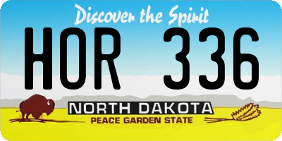 ND license plate HOR336