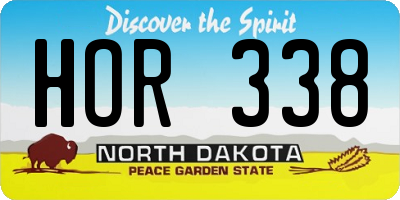 ND license plate HOR338