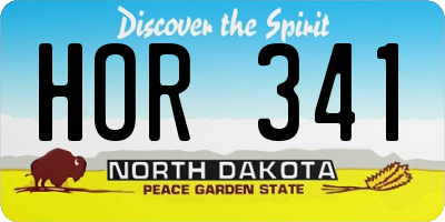 ND license plate HOR341