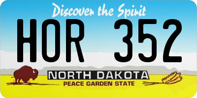 ND license plate HOR352