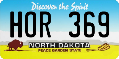 ND license plate HOR369
