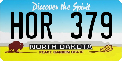 ND license plate HOR379